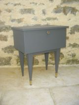 table de chevet vintage grise 