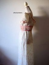 Longue robe hippie bohème romantique fleurie vintage 60's 70