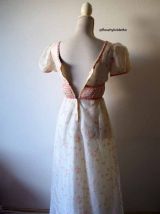 Longue robe hippie bohème romantique fleurie vintage 60's 70