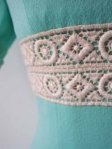 Longue robe hippie couleur vert menthe vintage 60's 70's