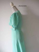 Longue robe hippie couleur vert menthe vintage 60's 70's