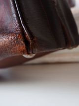 Grand sac docteur en cuir brun vintage 40's