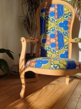 Fauteuil Voltaire tapissé en wax