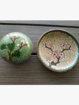 Lot de 2 pièces chinoises émaux