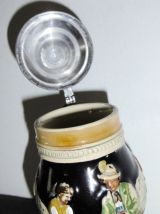 Petite Chope à Bière en Céramique et couvercle en étain