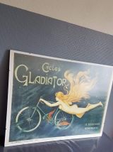 affiche publicitaire Cycles Gladiator vintage des années 70