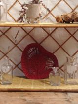 Trio de corbeilles vintage en osier rouge