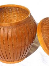 boite   en  osier , rotin