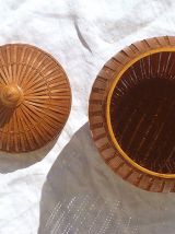 boite   en  osier , rotin