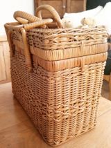 Valise, vanity en osier 