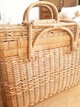 Valise, vanity en osier 