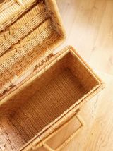 Valise, vanity en osier 