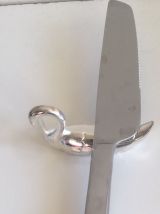 6 porte-couteaux cygnes en métal argenté