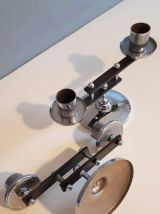 bougeoirs métal noir et chromé des années 50