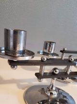 bougeoirs métal noir et chromé des années 50