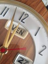 pendule murale Garnic Jaz 1966/67 formica Noyer du Quercy