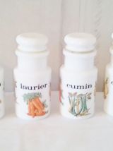 6 pots à épices années 1970 en parfait état