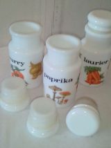 6 pots à épices années 1970 en parfait état