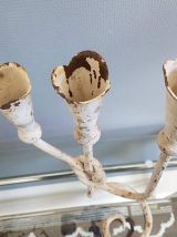 bougeoir 3 feux en fer forgé noué