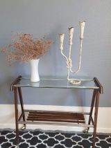 bougeoir 3 feux en fer forgé noué