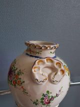 vase pot ancien décor floral des années 50