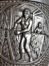 Cendrier Pipe vintage en métal argenté