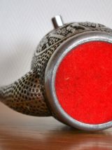 Cendrier Pipe vintage en métal argenté