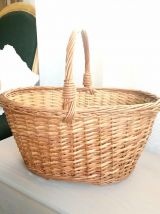 Panier de courses en osier tressé