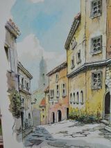 Sérigraphie de Bernard Dufour  Saint Paul de Vence