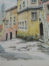 Sérigraphie de Bernard Dufour  Saint Paul de Vence