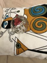 Vase boule aumônière art nouveau  cristal émaillé 