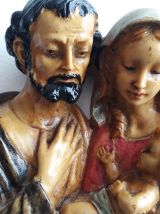 Sculpture polychrome La Sainte Famille