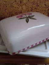 BEURRIER- céramique décor  cerises