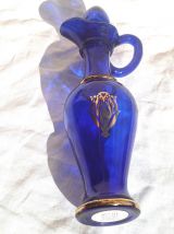 Bouteille , carafe Avon  bleu Cobalt,  vintage