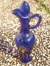 Bouteille , carafe Avon  bleu Cobalt,  vintage