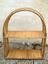 étagère en rotin , vintage