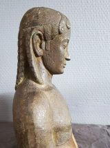 buste homme de la mythologie en coulée de pierre socle en bo