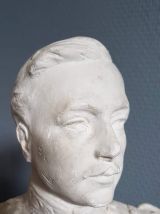 buste en plâtre blanc Albert roi des belges