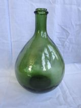 Dame Jeanne bonbonne en verre vert 3 litres