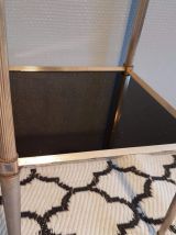 tablette verre et métal doré 2 plateaux