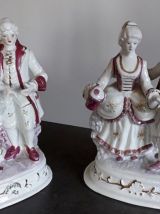 Ancien couple de marquis et marquise en porcelaine