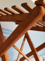 tabouret pliable ancien en bois teinté