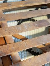 tabouret pliable ancien en bois teinté