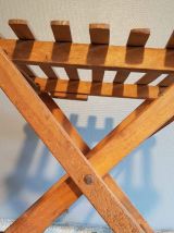 tabouret pliable ancien en bois teinté