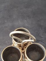 Coquetiers en laiton et leur support