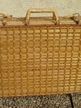 valisette en rotin , vintage