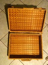 valisette en rotin , vintage