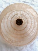 paire de suspensions boule en verre de clichy rose