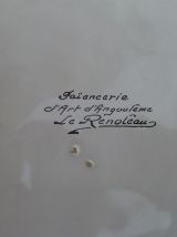 assiette faiencerie d'art Angoulème le  renoleau