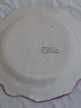 assiette faiencerie d'art Angoulème le  renoleau